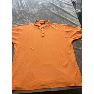 Patagonia Polo Shirt Mens Xl Orange‎ Short Sleeve Organic Cotton Outdoors Fish